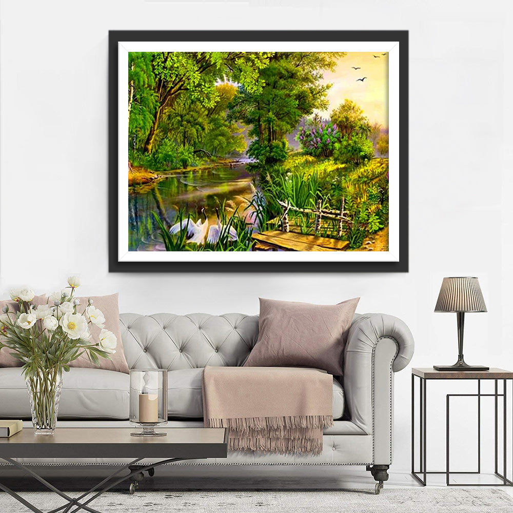 Natuuridyll aan de Rivier Diamond Painting