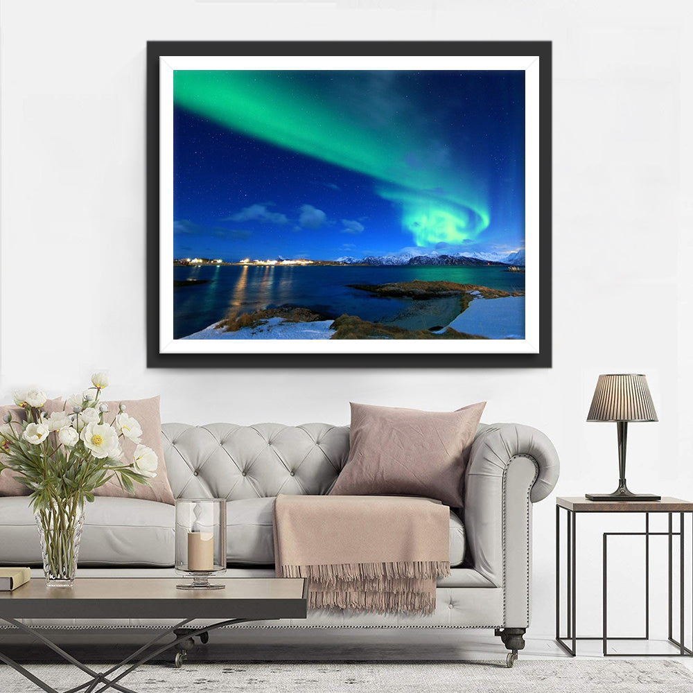 Noorderlichtspektakel aan de Kust Diamond Painting