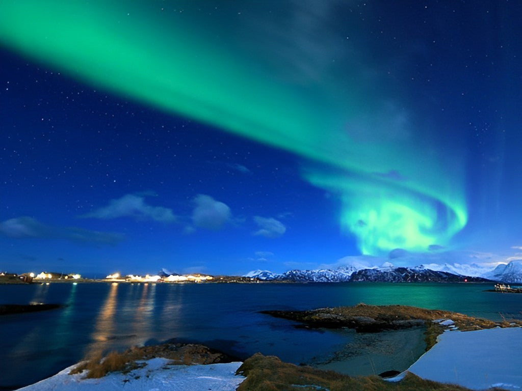 Noorderlichtspektakel aan de Kust Diamond Painting