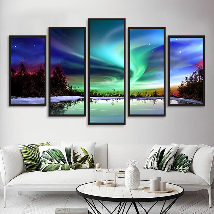 Ontroerend Noorderlichtlandschap 5 Platen Diamond Painting