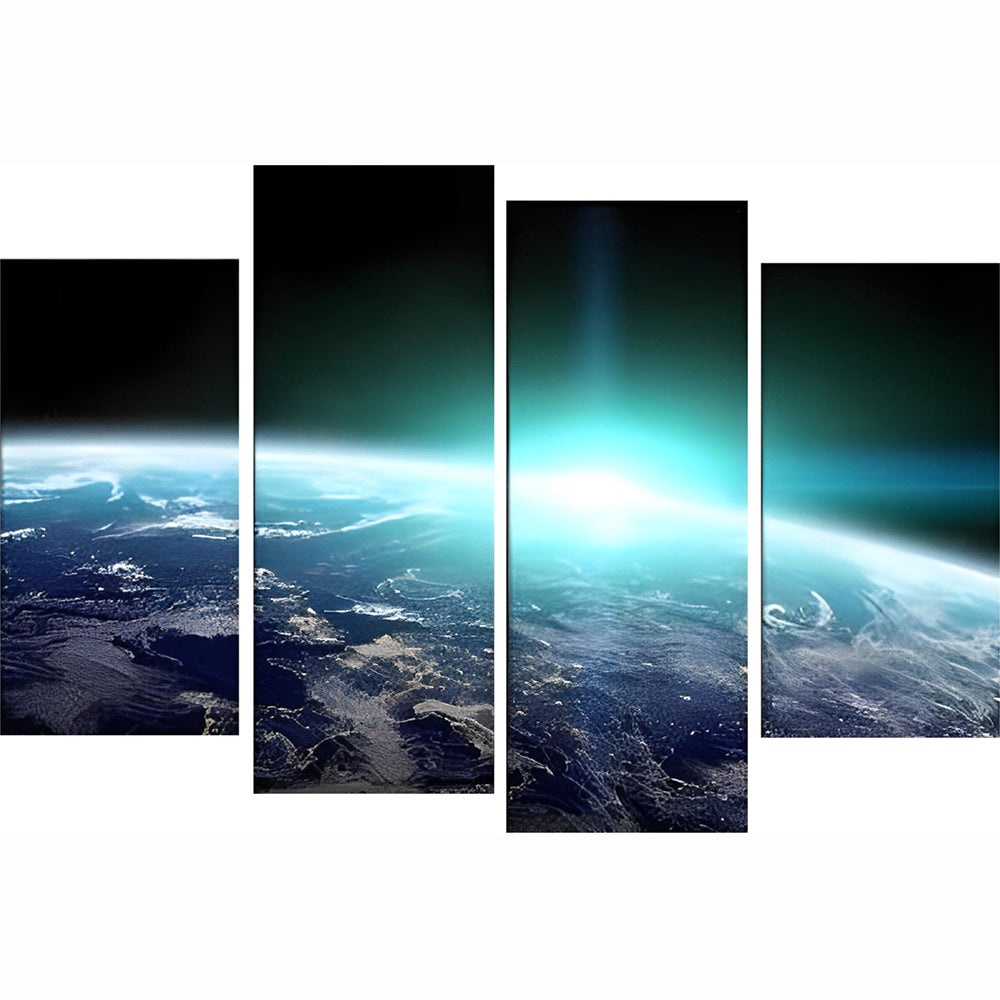 Open Uitzicht op Aarde als Muurkunst 4 Platen Diamond Painting
