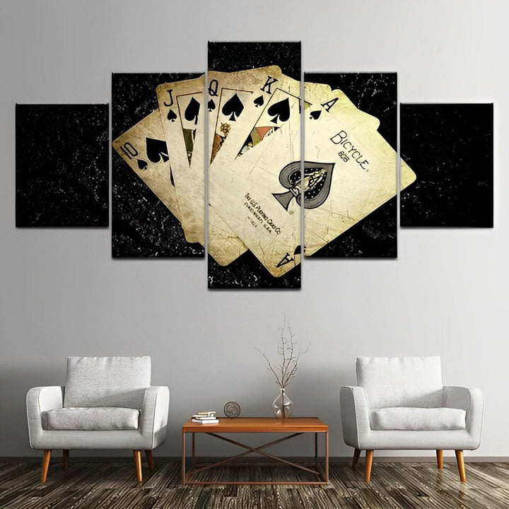 Pokerhand 5 Platen Diamond Painting