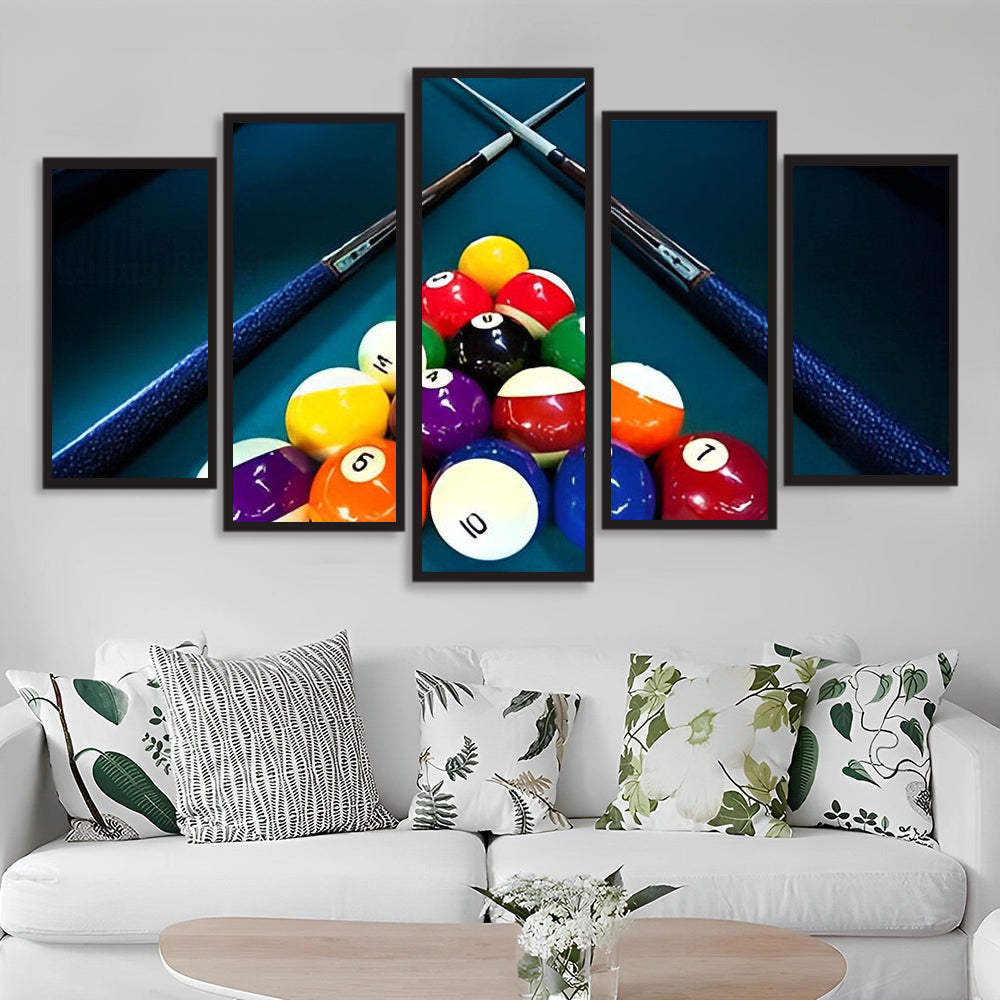 Poolballen en -keuen 5 Platen Diamond Painting