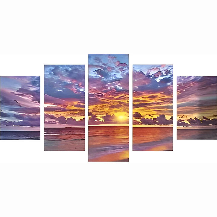 Prachtige Zonsondergang als Muurversiering 5 Platen Diamond Painting