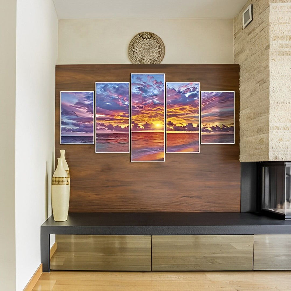 Prachtige Zonsondergang als Muurversiering 5 Platen Diamond Painting