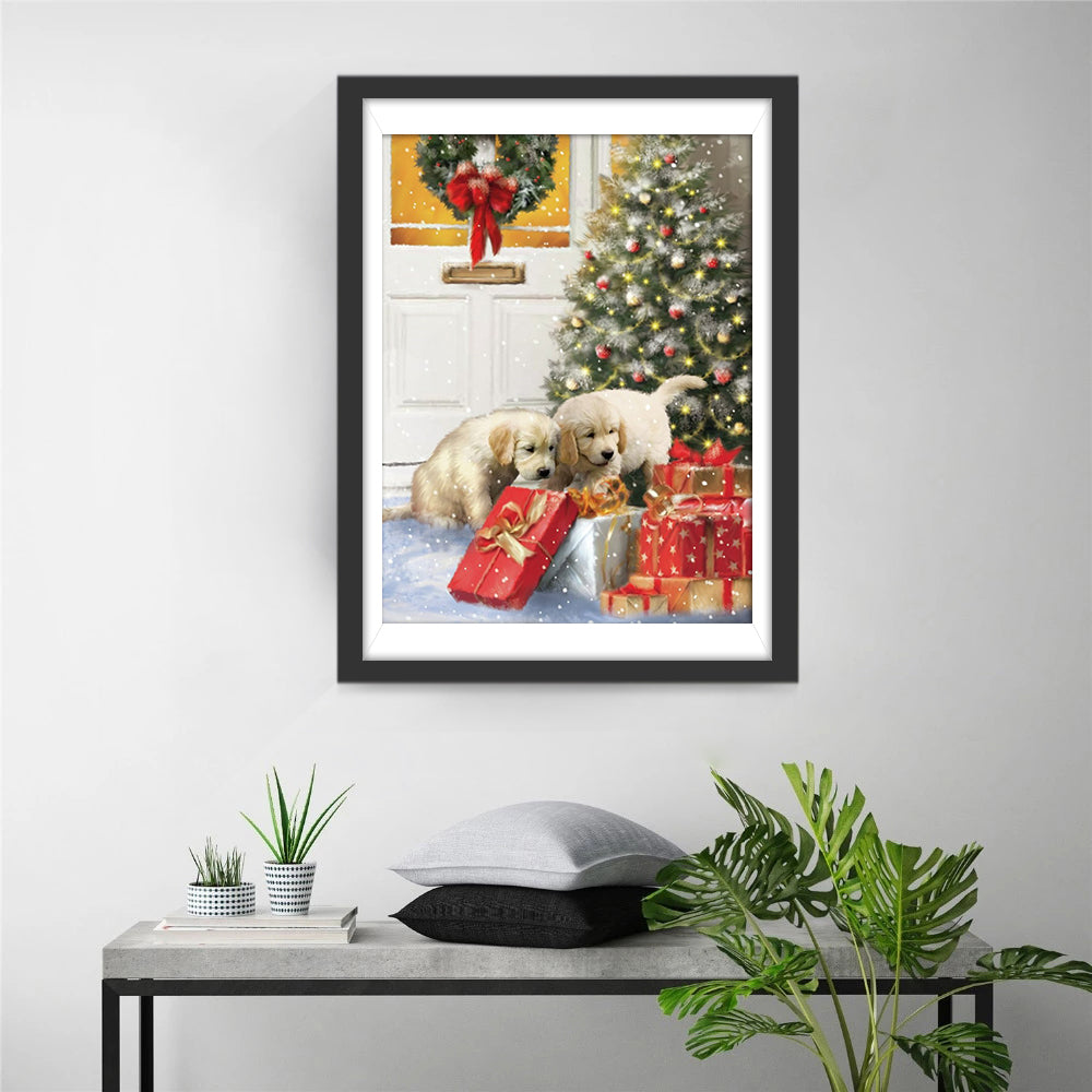 Puppy's en Kerstgeschenken bij Boom Diamond Painting