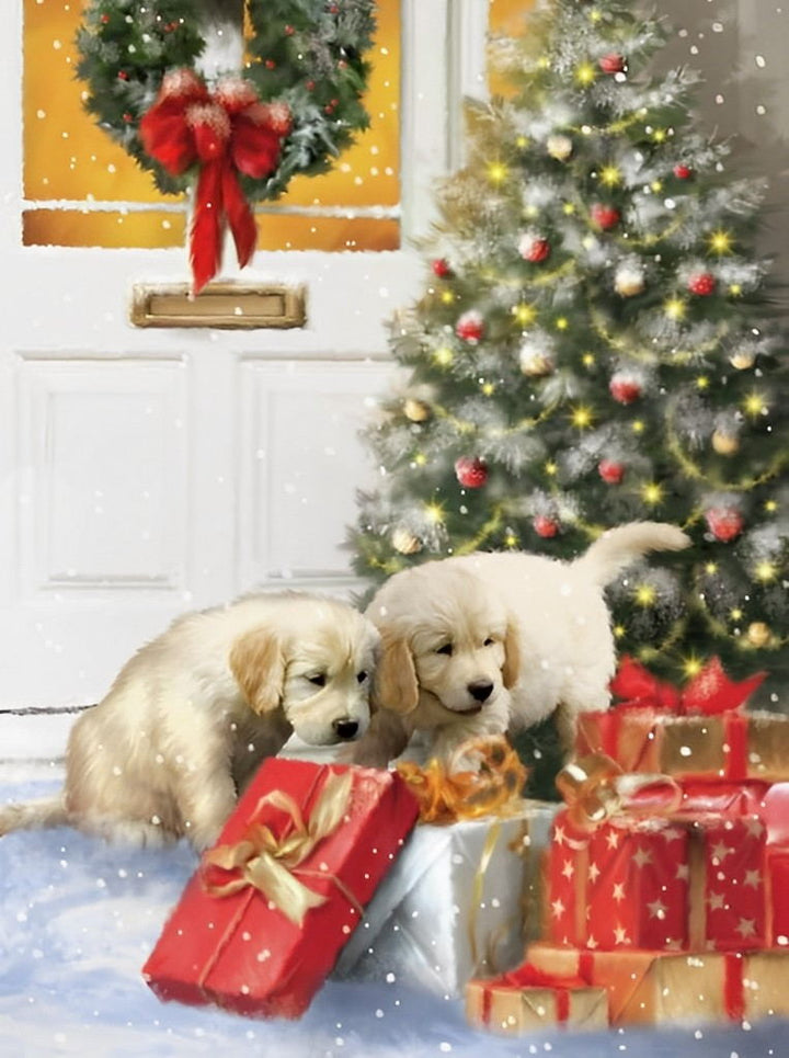 Puppy's en Kerstgeschenken bij Boom Diamond Painting