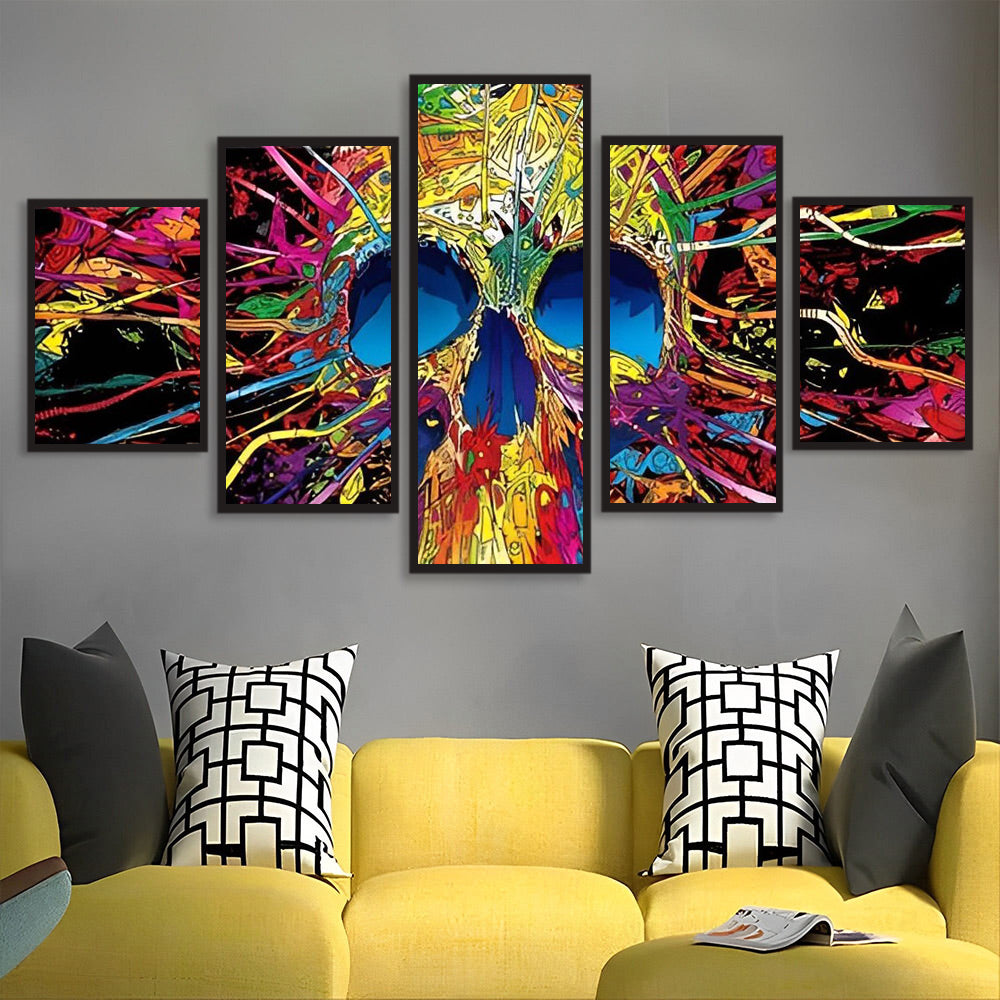 Raadselachtig Veelkleurig Schedelbeeld 5 Platen Diamond Painting