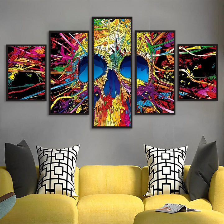 Raadselachtig Veelkleurig Schedelbeeld 5 Platen Diamond Painting