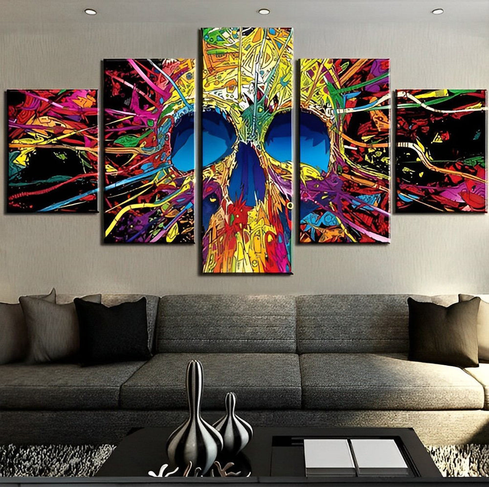 Raadselachtig Veelkleurig Schedelbeeld 5 Platen Diamond Painting