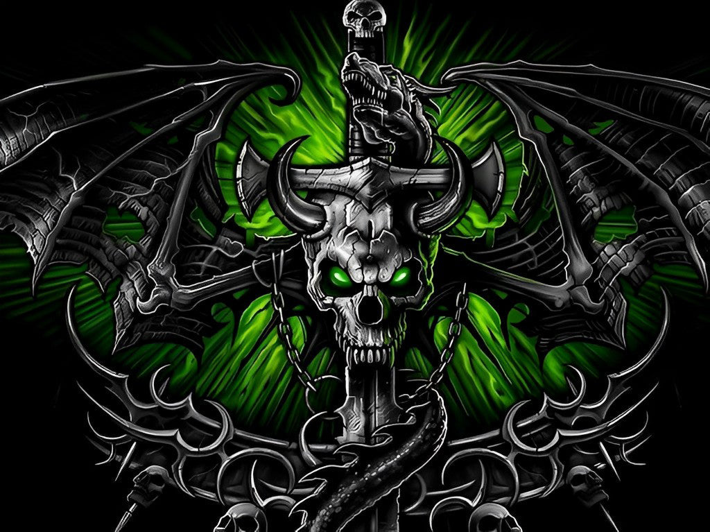 Radiale Magie van Wapens en Groene Gloed Diamond Painting