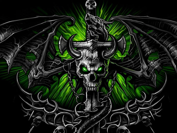 Radiale Magie van Wapens en Groene Gloed Diamond Painting