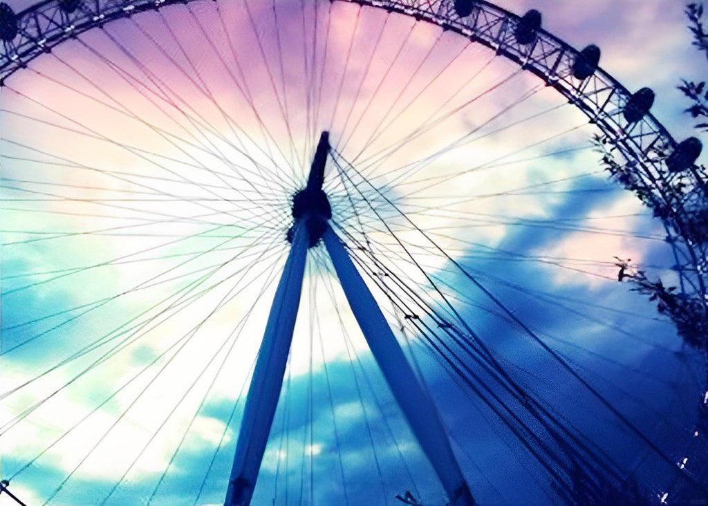 Reuzenrad tegen een Pastelkleurige Hemel Diamond Painting