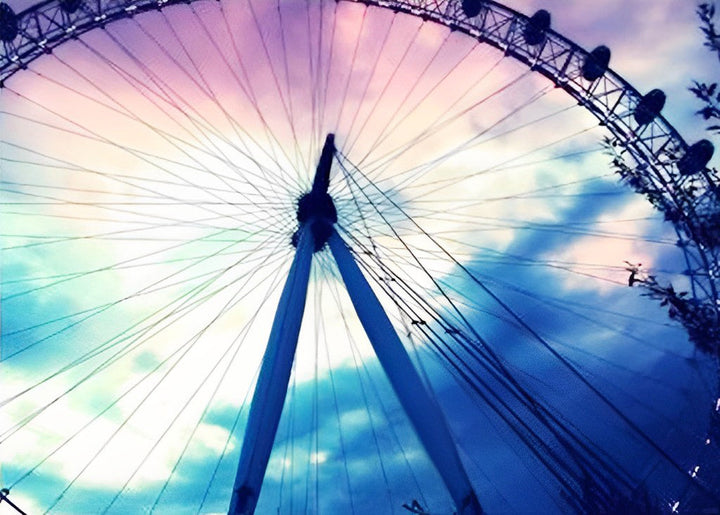 Reuzenrad tegen een Pastelkleurige Hemel Diamond Painting