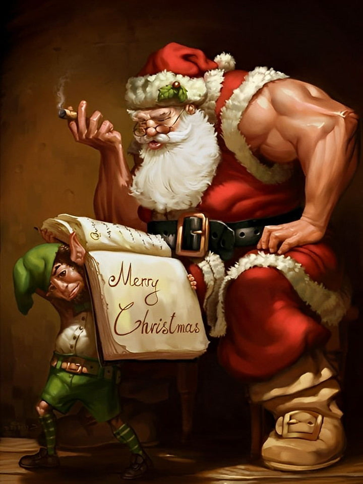 Rode Figuur en Kabouter bij Wenslijst Diamond Painting