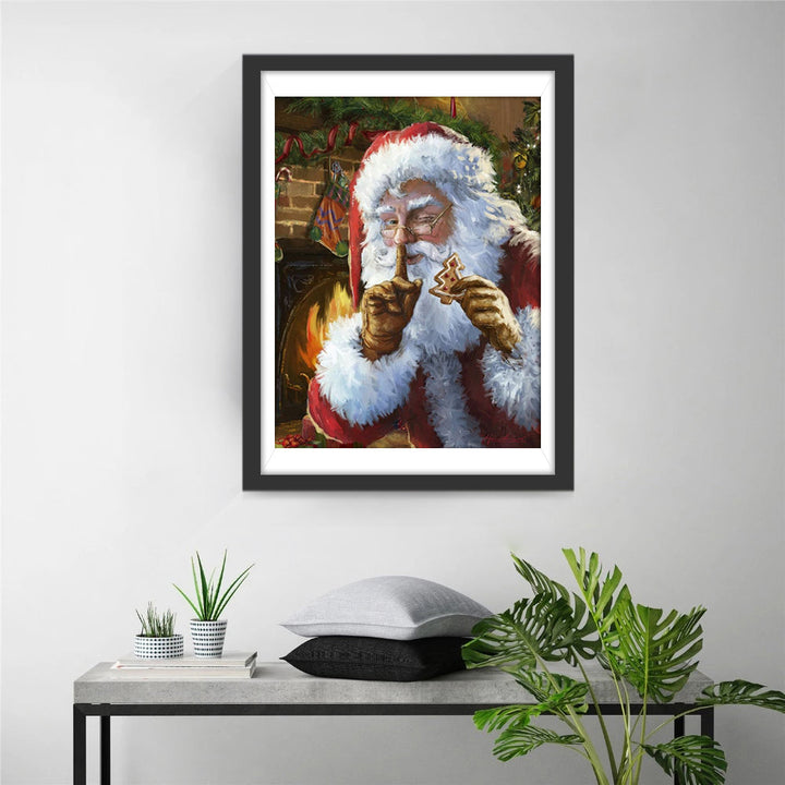 Rode Kerstfiguur met Witte Baard en Bril Diamond Painting