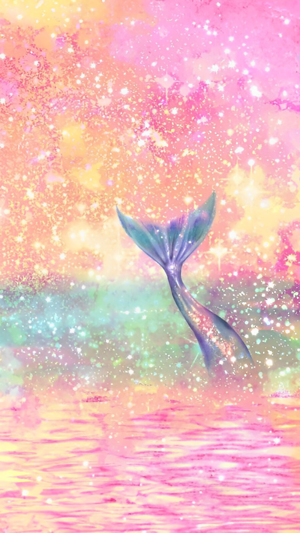 Romantische Zeemeerminnenstaart in Sterrenlichtwater Diamond Painting