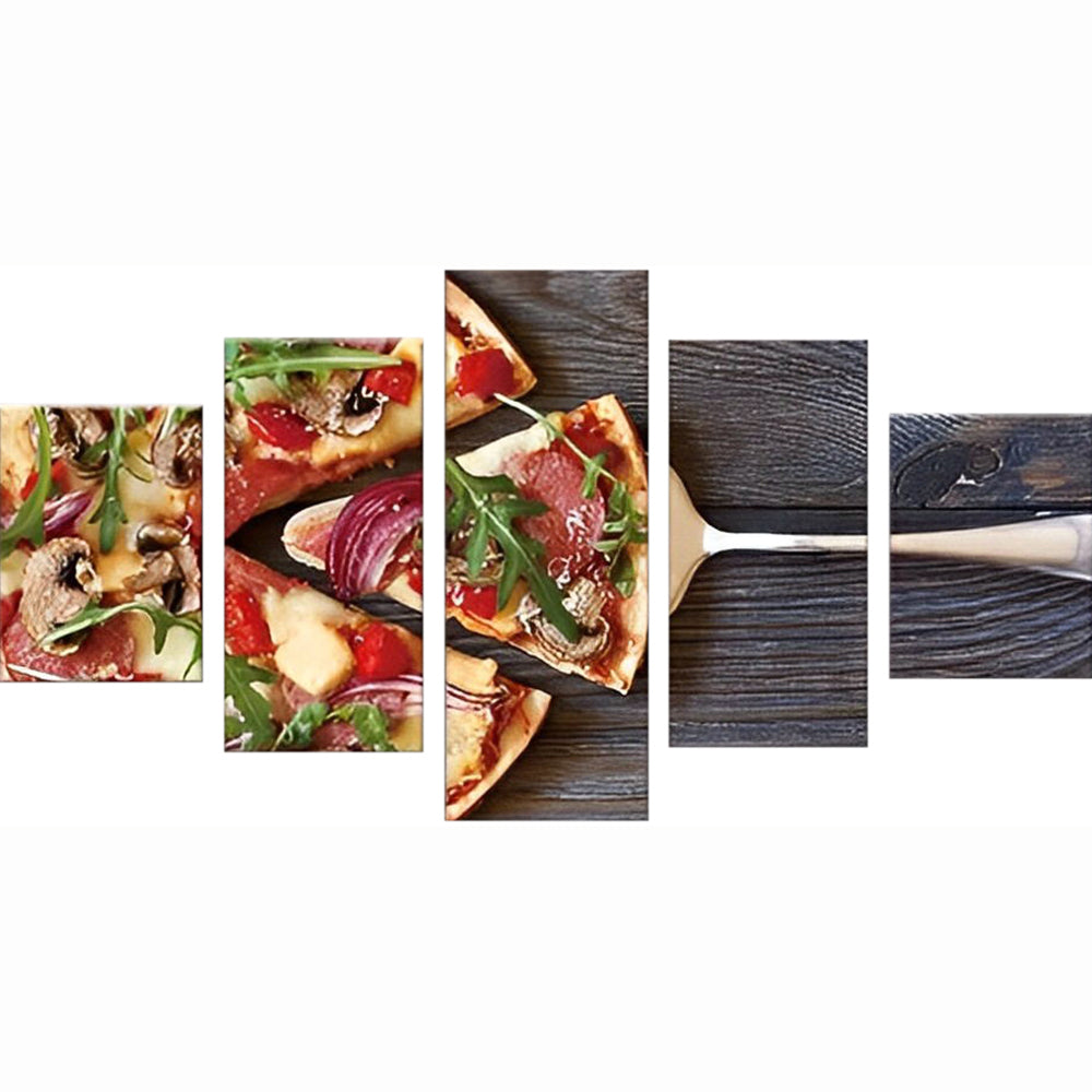 Sappige Pizzaslices 5 Platen Diamond Painting