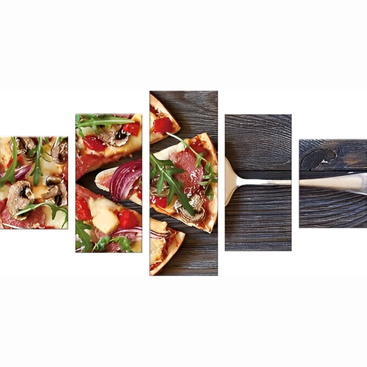 Sappige Pizzaslices 5 Platen Diamond Painting