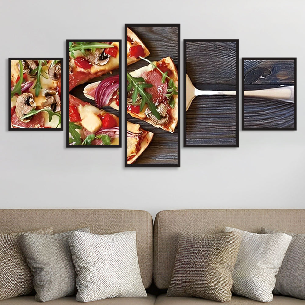 Sappige Pizzaslices 5 Platen Diamond Painting