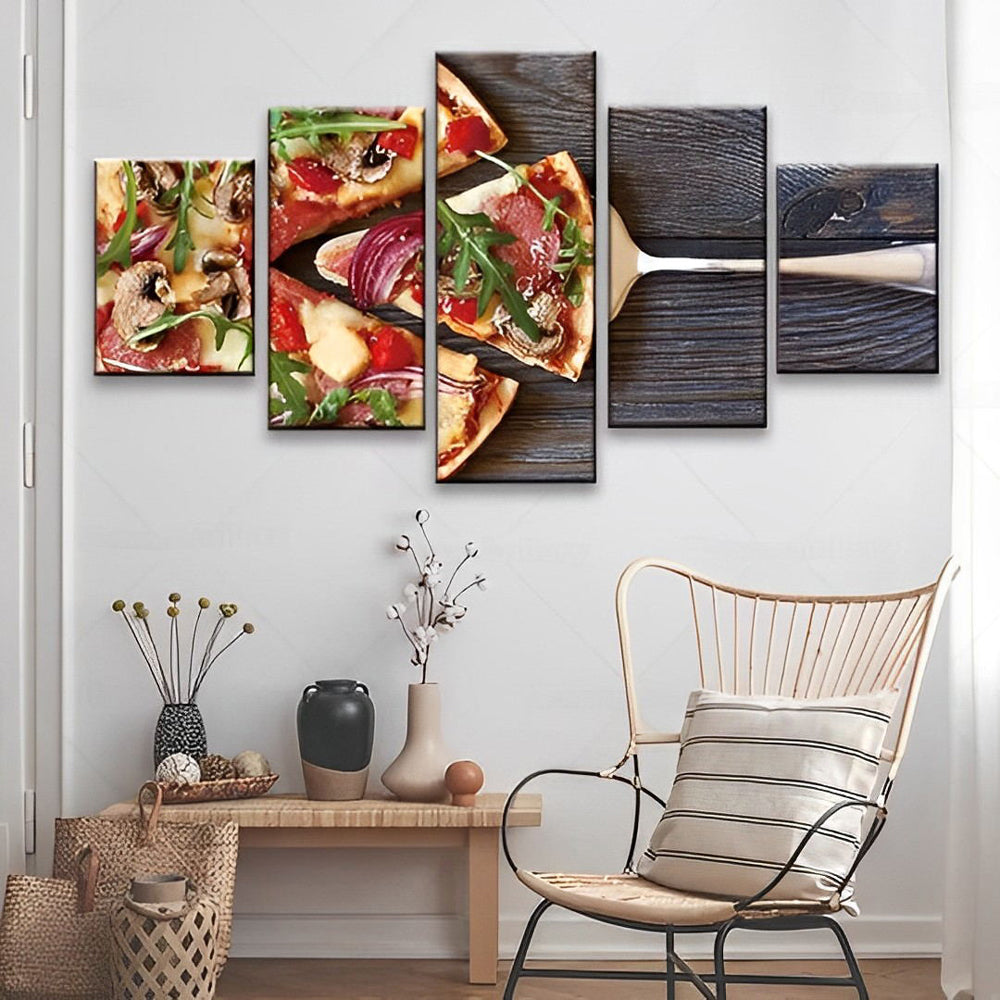 Sappige Pizzaslices 5 Platen Diamond Painting