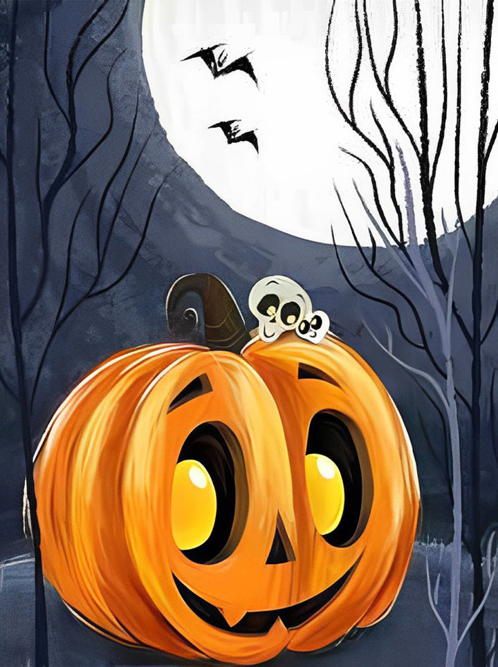 Schattig Halloween-pompoentje Diamond Painting