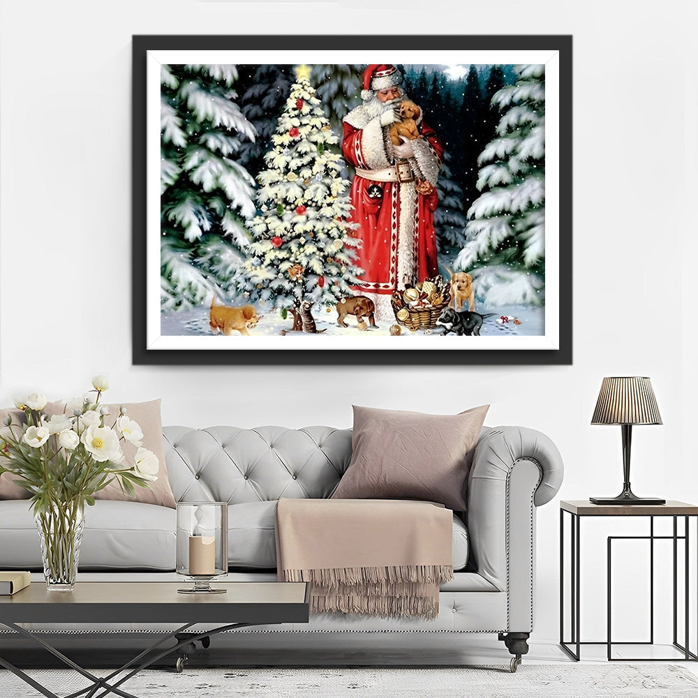 Schattige Kersttaferel Diamond Painting