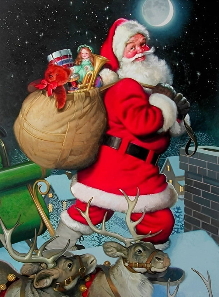 Sinterklaas met Zijn Volle Zak Cadeaus Diamond Painting