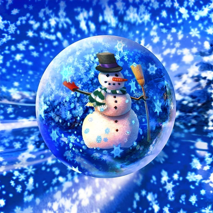Sneeuwpop in Glazen Bol Diamond Painting
