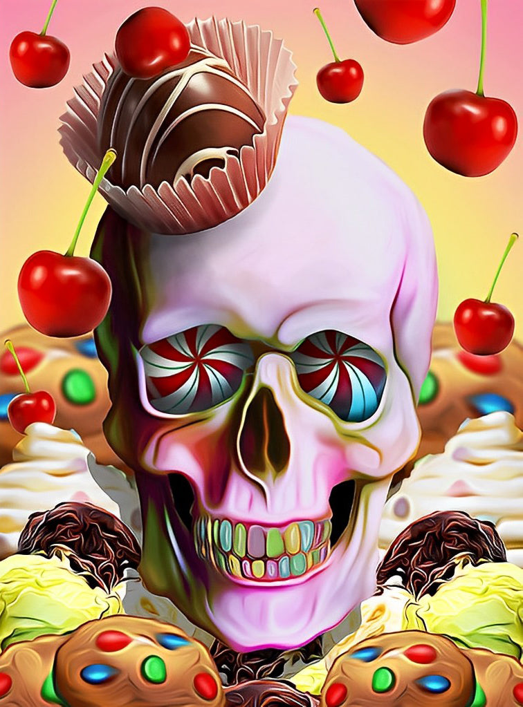 Snoepbedekte Schedel Diamond Painting