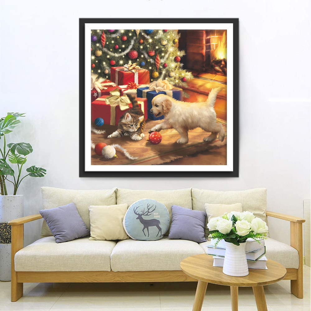 Speelse Puppy en Katje bij Cadeaus Diamond Painting