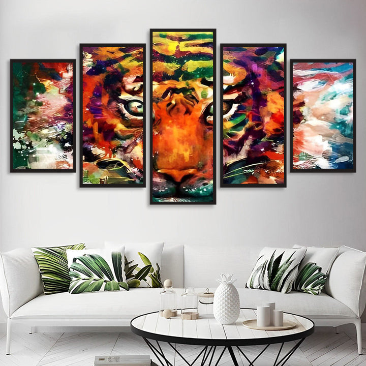 Sprankelende, Bontgekleurde Roofdier 5 Platen Diamond Painting