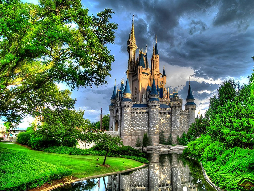 Sprookjesachtig Kasteel in Groen Diamond Painting