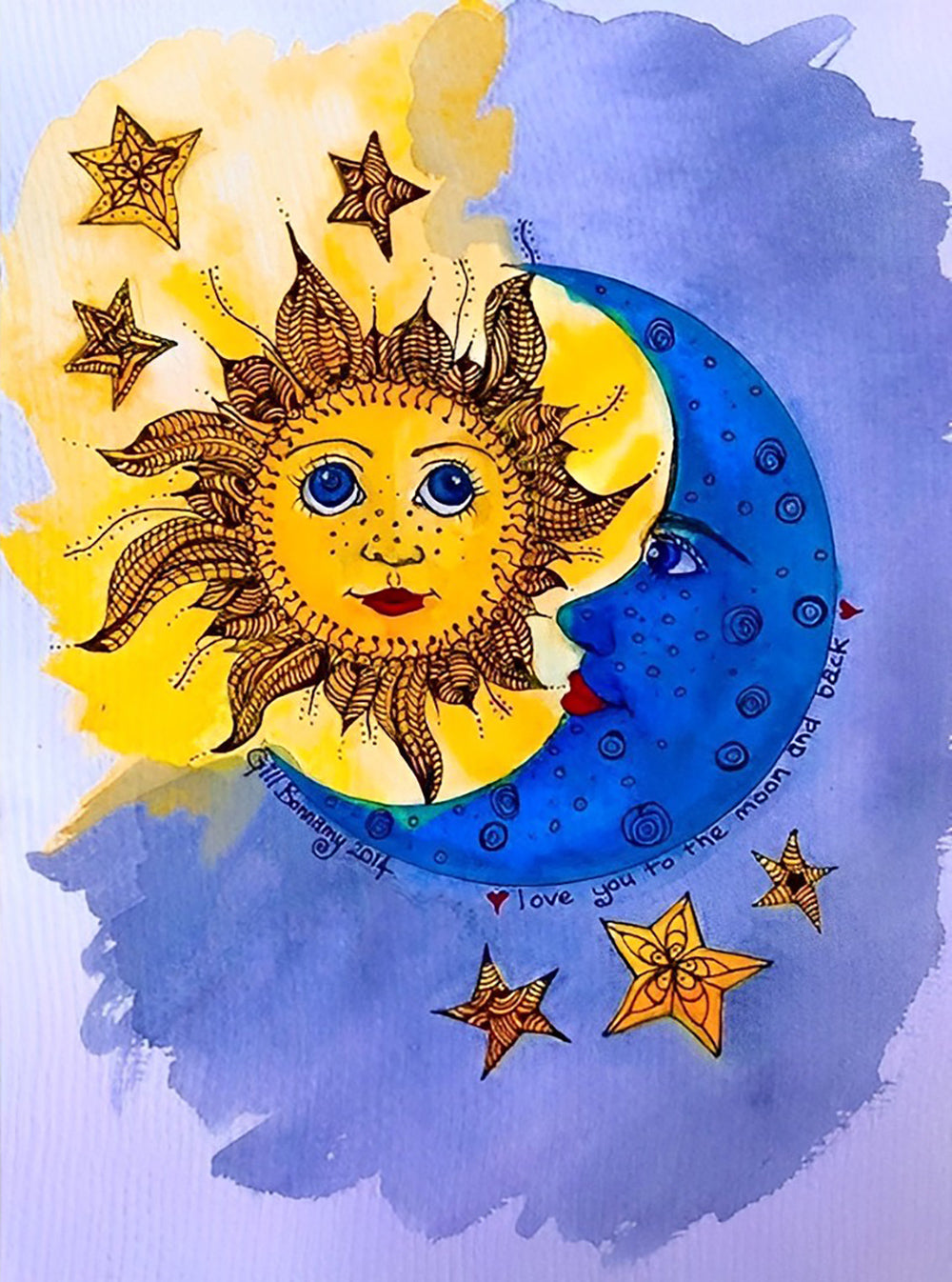 Sterren, Zon en Maan Diamond Painting