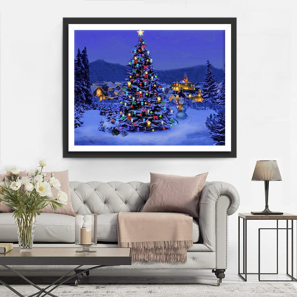 Stille Kerstboomnacht Diamond Painting
