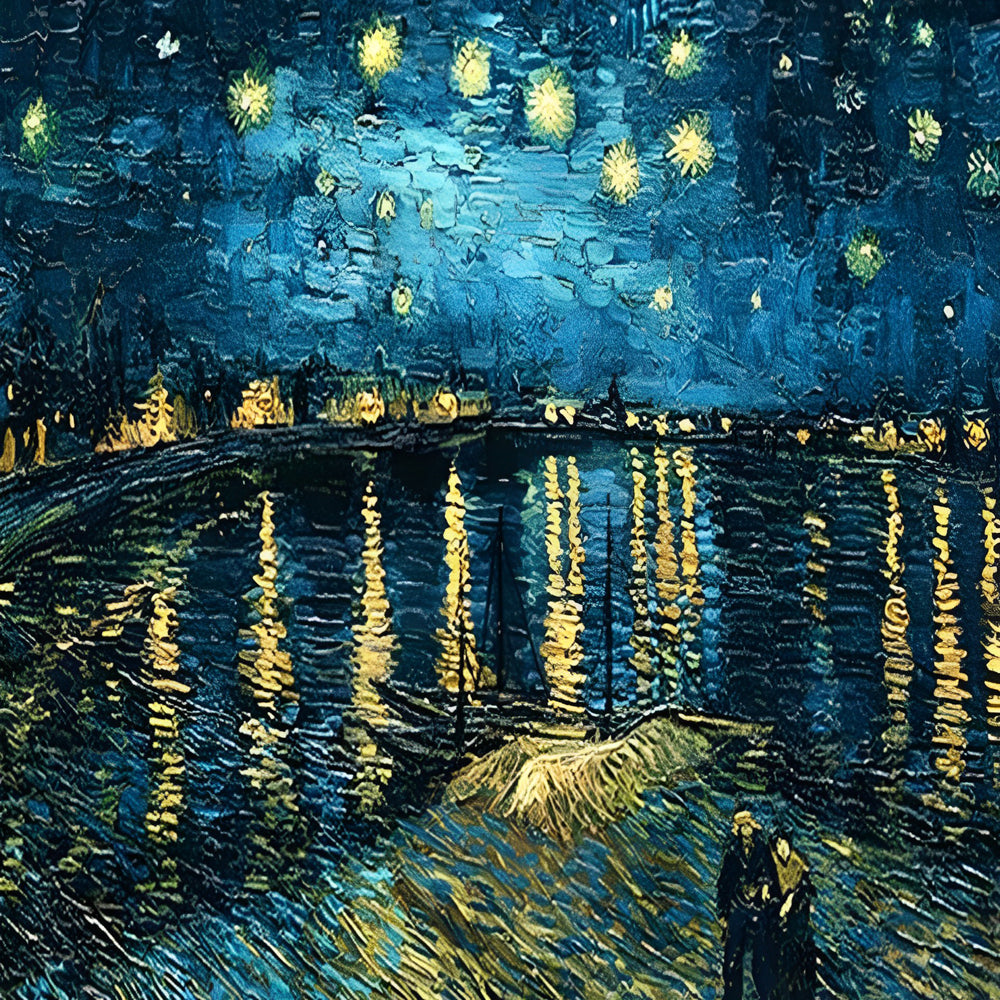 Stille Poëtische Sterrennacht bij Rivier Diamond Painting