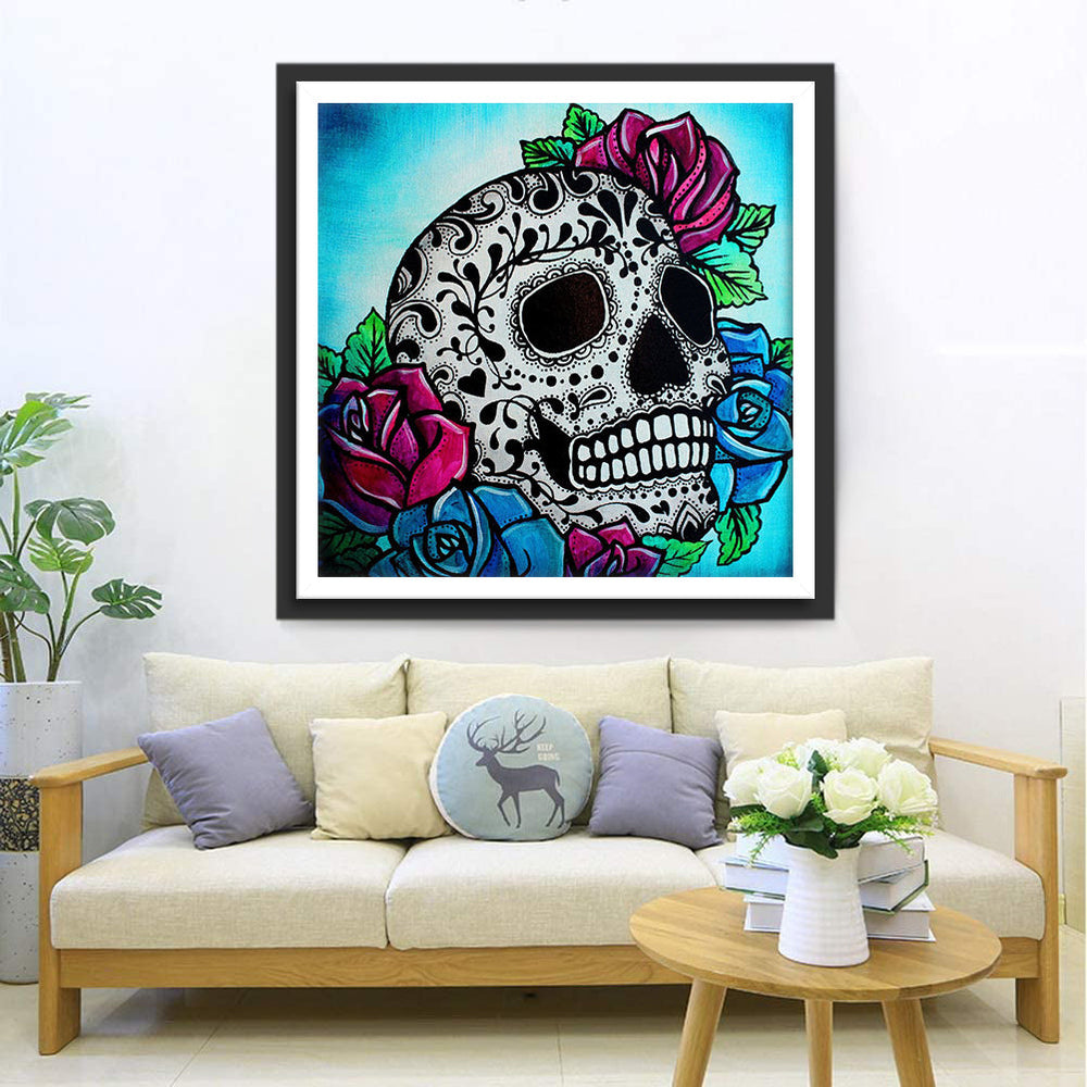Stoer Uniek Doodshoofd Diamond Painting