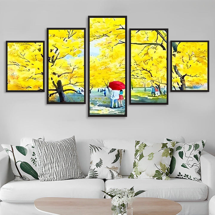 Stralende Geel in de Woonkamer 5 Platen Diamond Painting