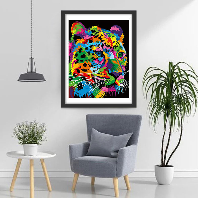 Tijger met Kleurrijke Vacht Diamond Painting