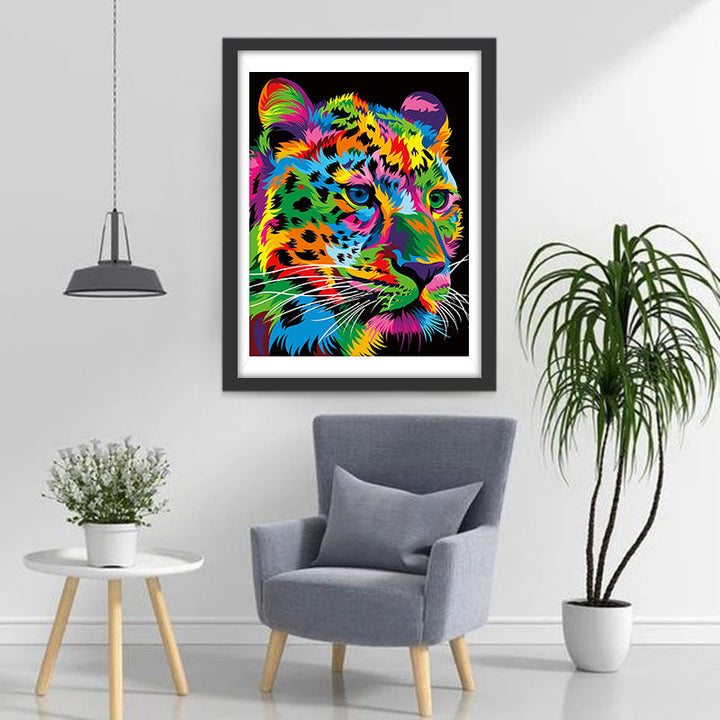 Tijger met Kleurrijke Vacht Diamond Painting