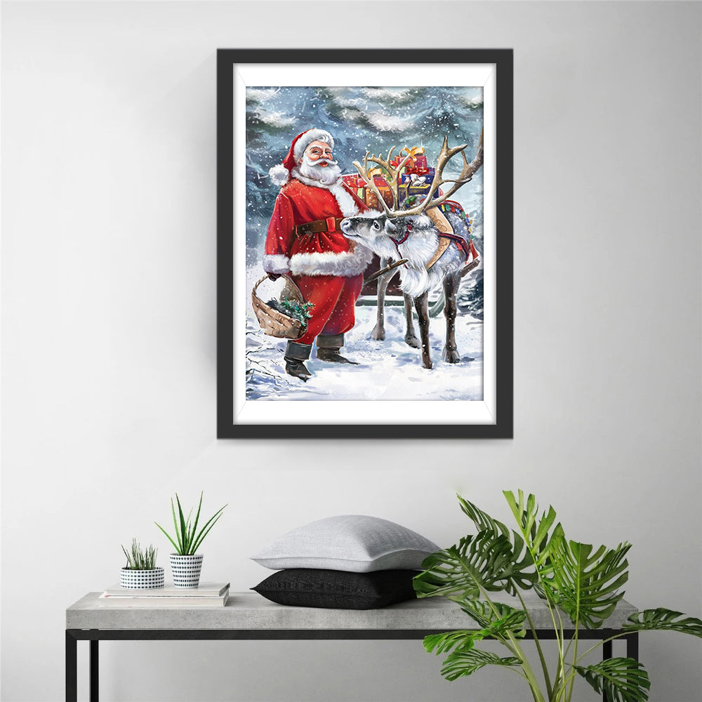 Traditionele Hartverwarmende Kersttafereel Diamond Painting
