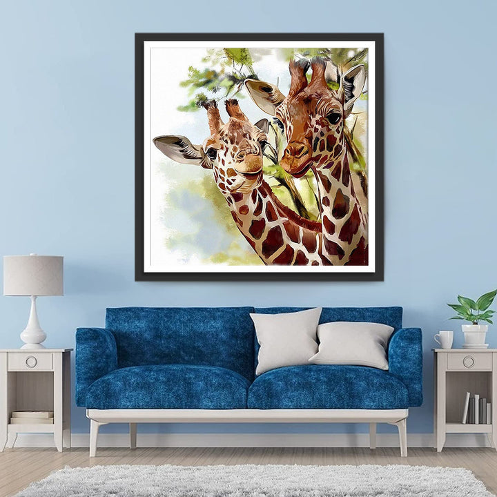 Twee Giraffen Diamond Painting