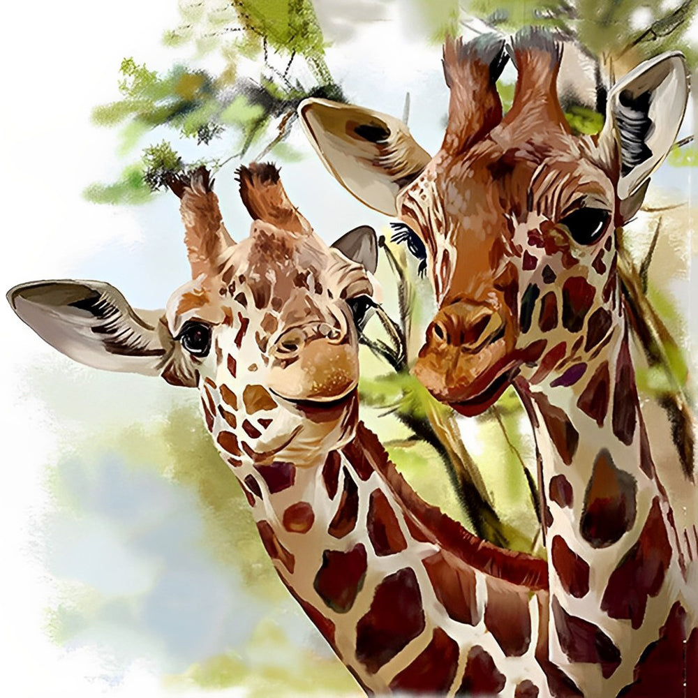 Twee Giraffen Diamond Painting