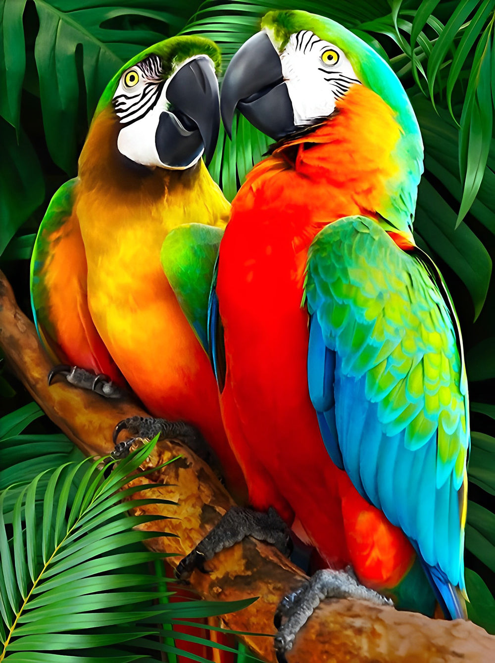 Twee Grote Papegaaien Diamond Painting