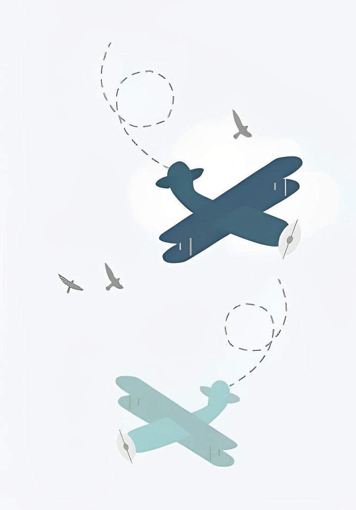 Vliegtuigjes en Vogels in de Lucht Diamond Painting