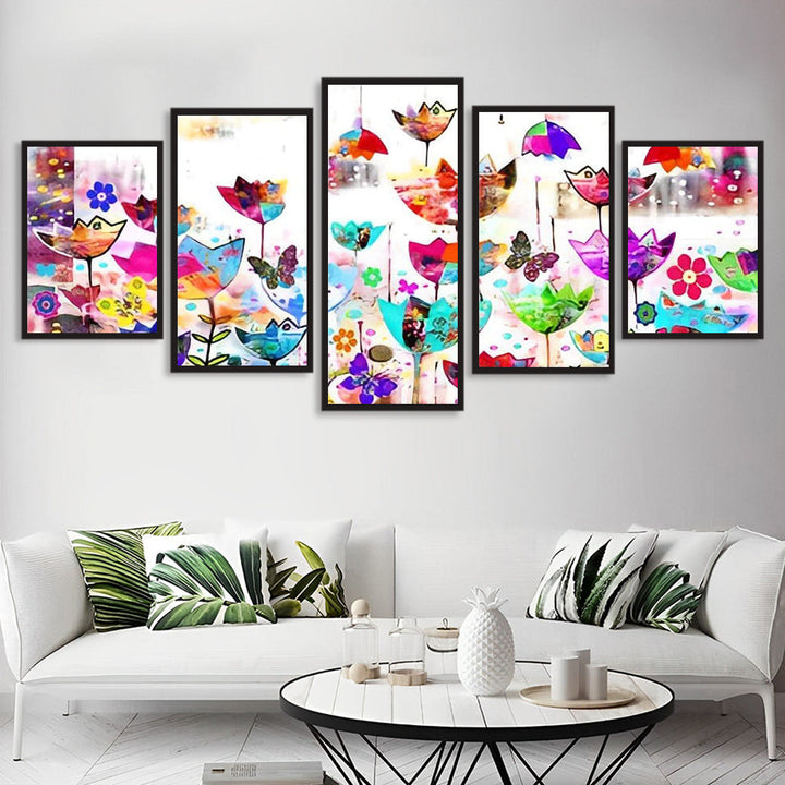 Vlinders en Bloemen 5 Platen Diamond Painting