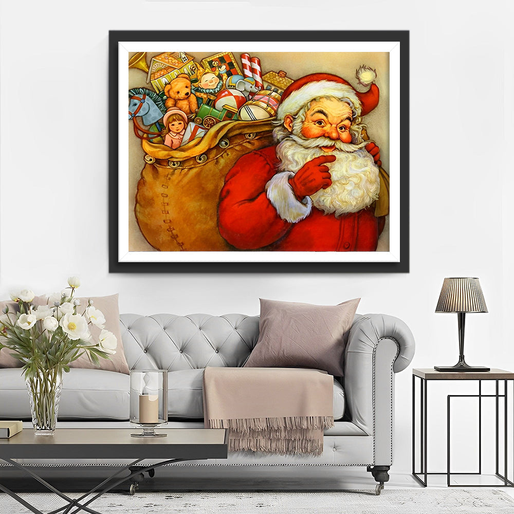 Volle Kerstzak van de Kerstman Diamond Painting