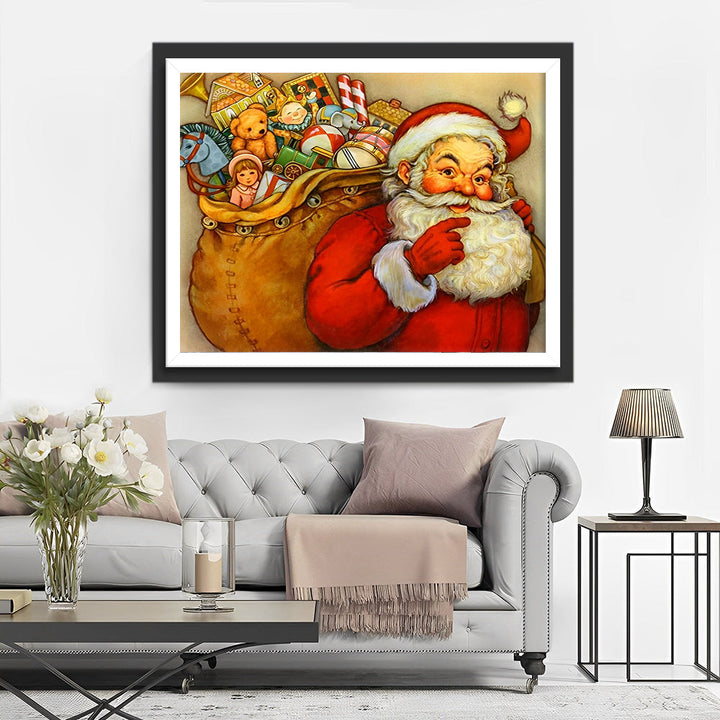 Volle Kerstzak van de Kerstman Diamond Painting