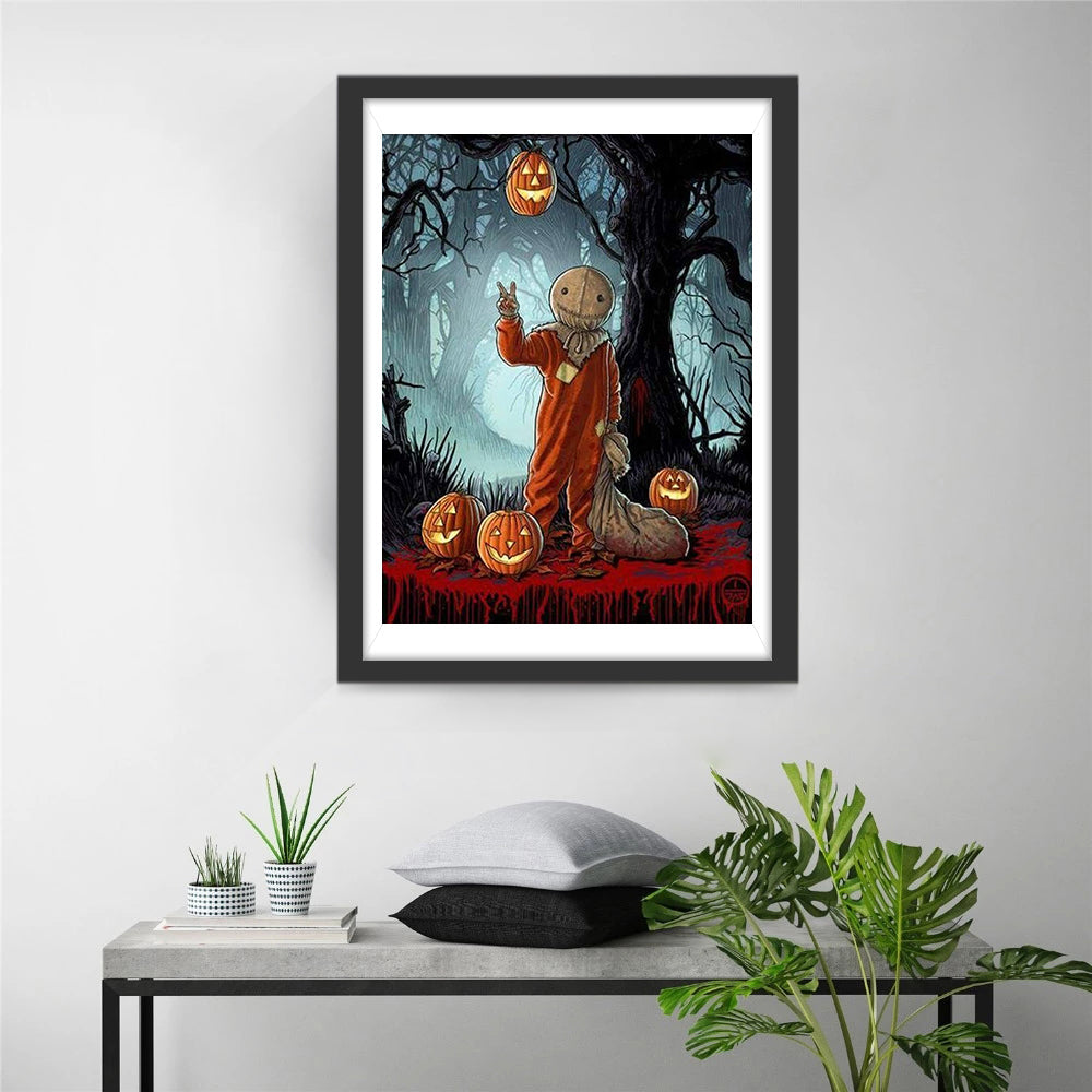 Vreemd Wezen en Gloeiende Pompoenen Diamond Painting