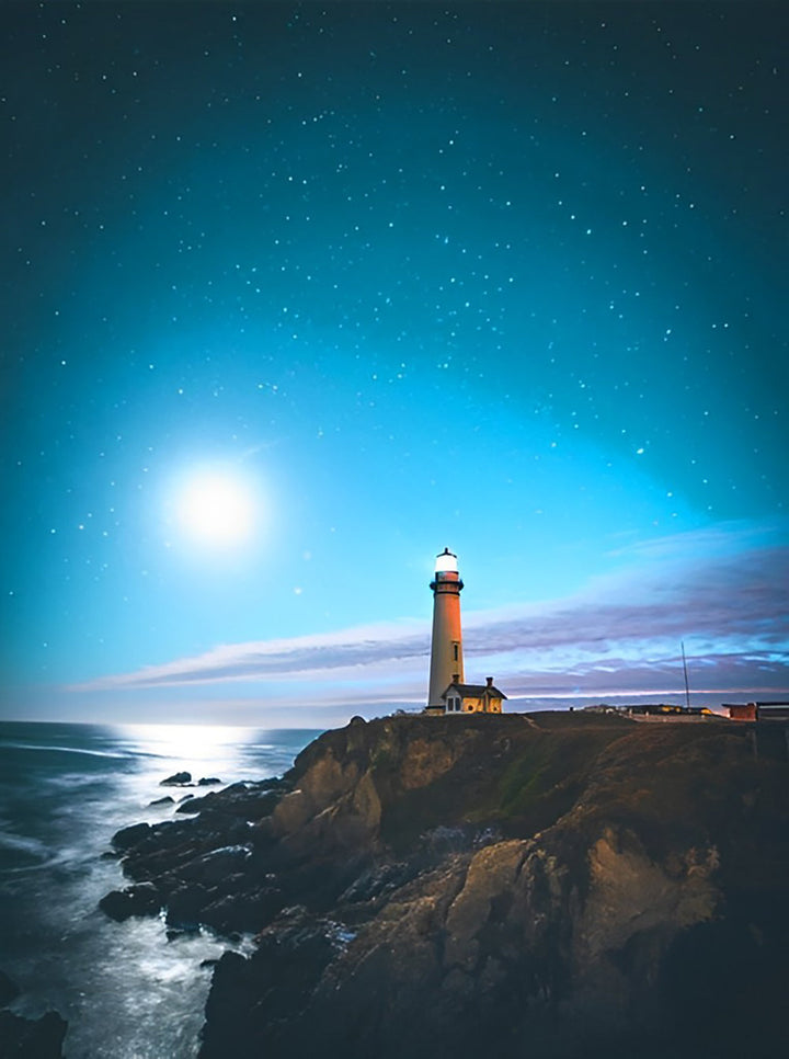 Vuurtoren onder Sterren Diamond Painting